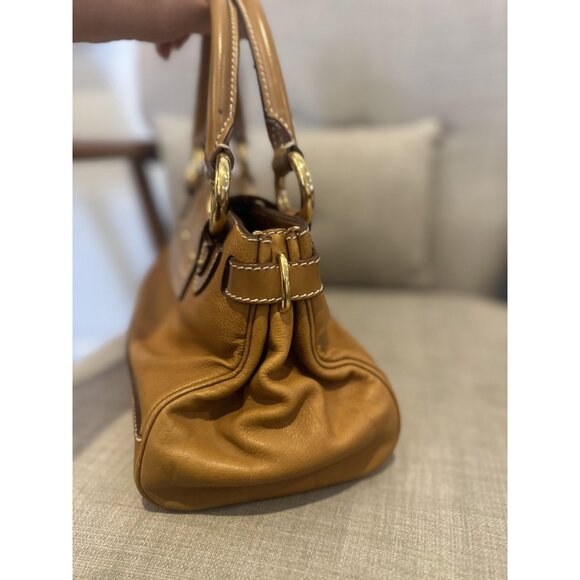 Y2K Marc Jacobs Doctors Satchel Camel Tan Leather Top Handle Gold Made Italy 90s - Picture 8 of 16